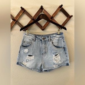 Cotton on high waist denim shorts